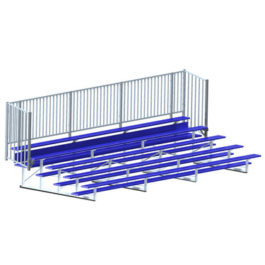 Bleacher - 21 ft. (5 Row - Single Foot Plank with Guard Rai) - Enclosed (Powder Coated)